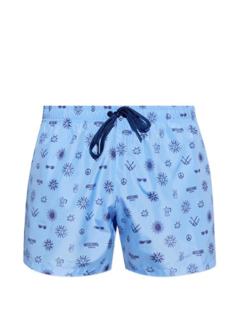 Moschino graphic-print swim shorts