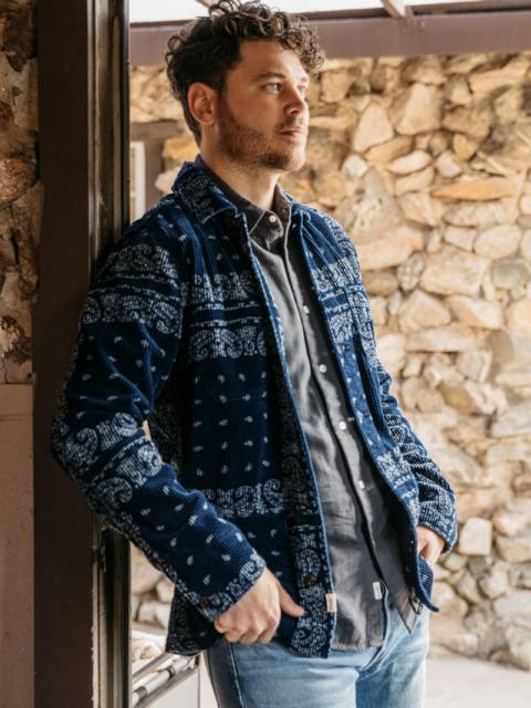 HIROSHI KATO The Vise Bandanna Print Corduroy - Indigo