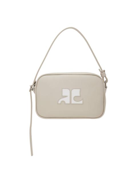 courrèges Gray Slim Leather Camera Bag