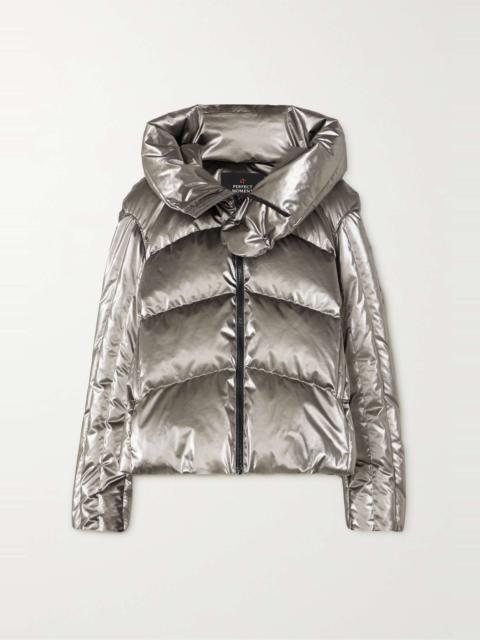 PERFECT MOMENT Orelle hooded metallic quilted down ski jacket
