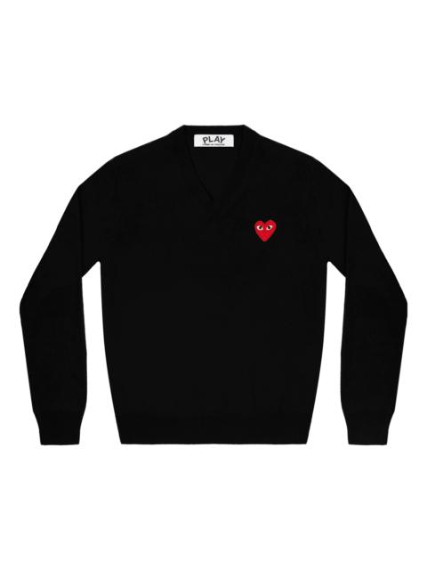 COMME des GARCONS PLAY V-Neck Pullover Red Emblem 'Black' AZ-N002-051-1