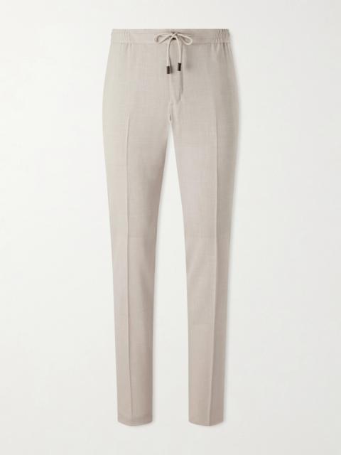 SLOWEAR Straight-Leg Pleated Virgin Wool, Silk and Linen-Blend Trousers