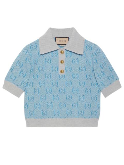 (WMNS) Gucci GG Wool Jacquard Polo 'Light Blue' 773631-XKDK5-4576