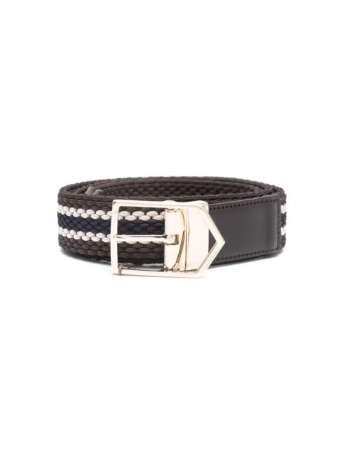 stripe-print braided belt