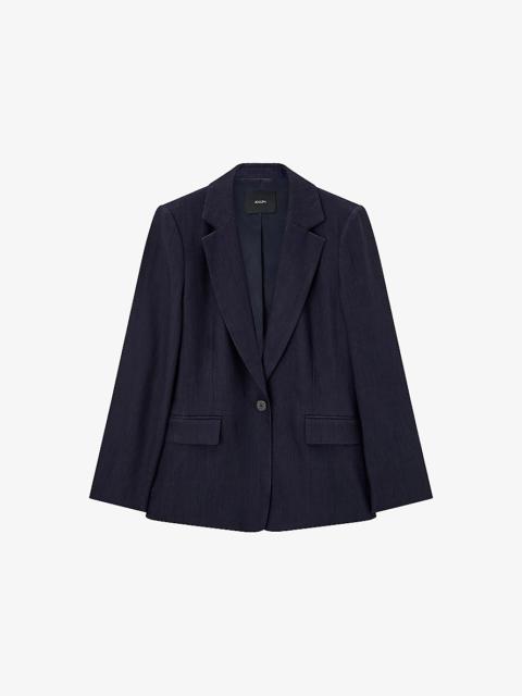 Marty Notched-Lapels Stretch-Linen Jacket