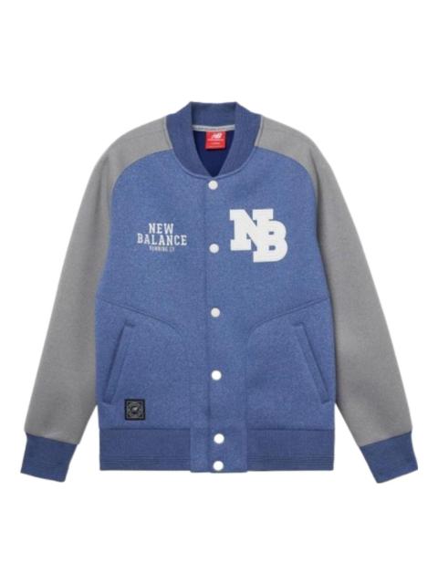 New Balance Stand Collar Woven Baseball Jacket 'Blue Grey' AMJ61606-BNH