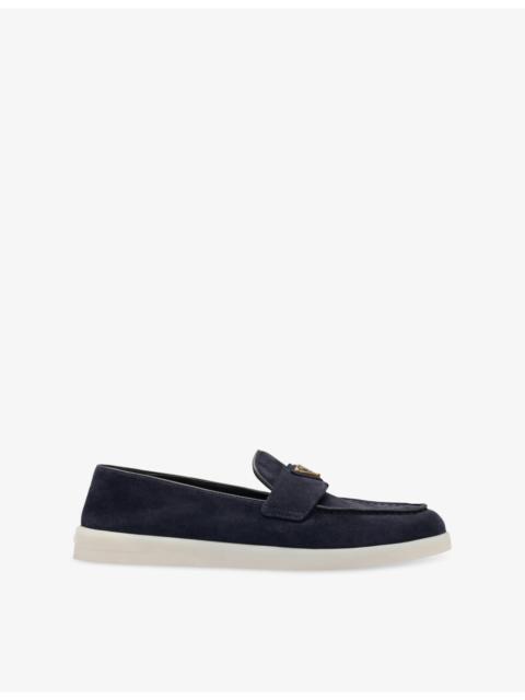 Prada Logo-embellished suede loafers