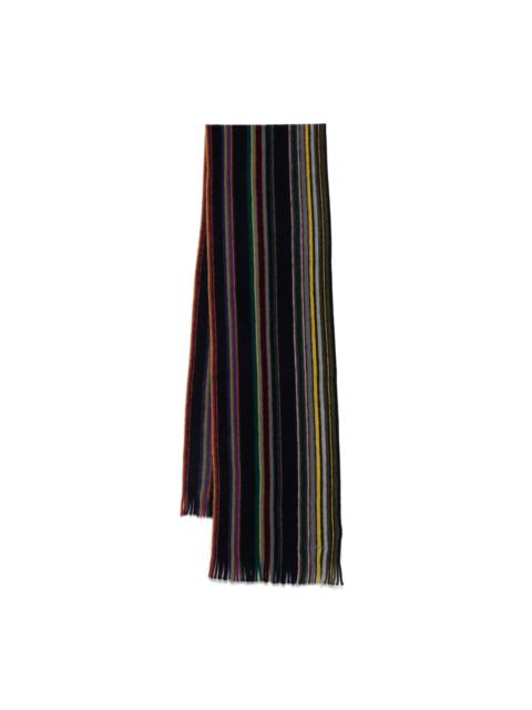 striped merino-wool scarf