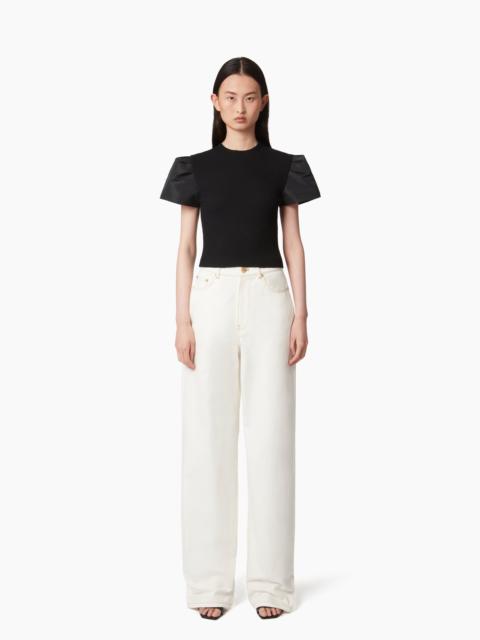 NINA RICCI T-SHIRT WITH PEPLUM SHORT SLEEVES