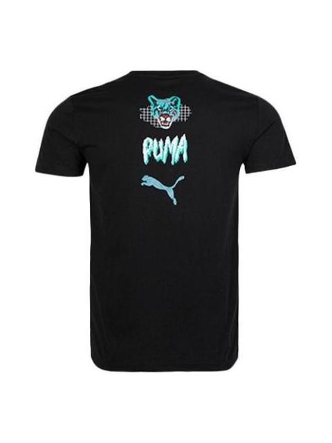 PUMA Graphic T-Shirt 'Black Blue White' 596037-51