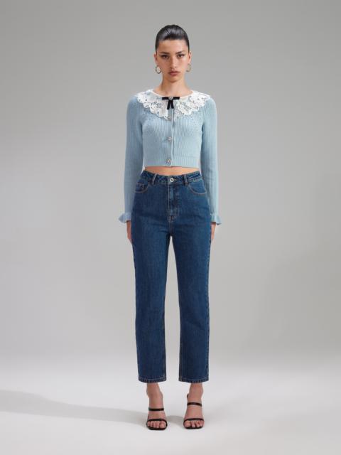 self-portrait Blue Knit Cardigan