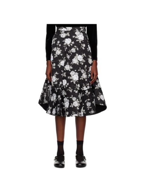 Noir Kei Ninomiya Black Quilted Midi Skirt