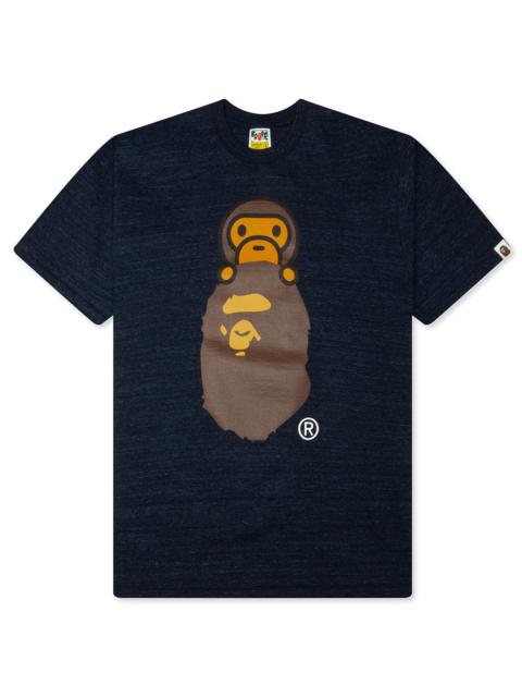 A BATHING APE® MILO ON APE HEAD TEE - NAVY