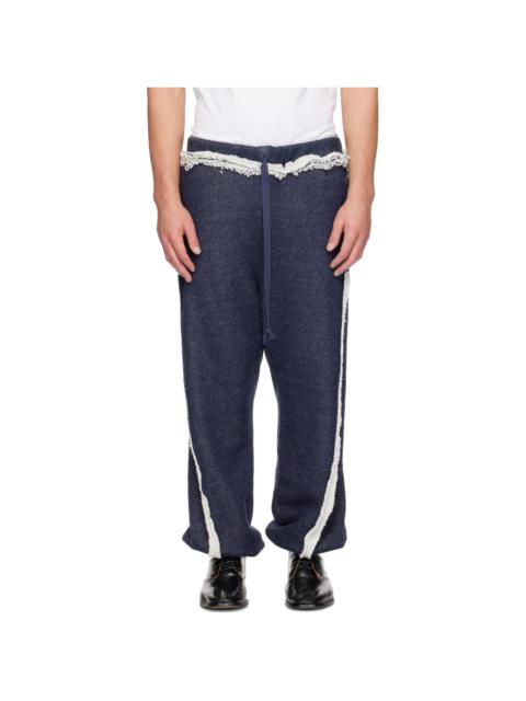EDWARD CUMING Navy Twisted Track Pants