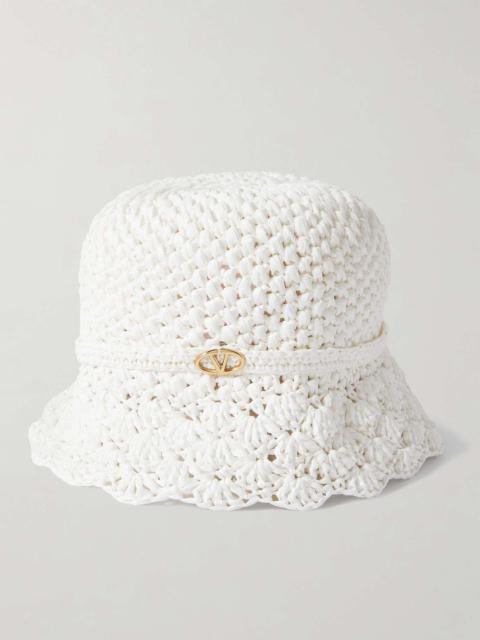 Embellished crocheted bucket hat