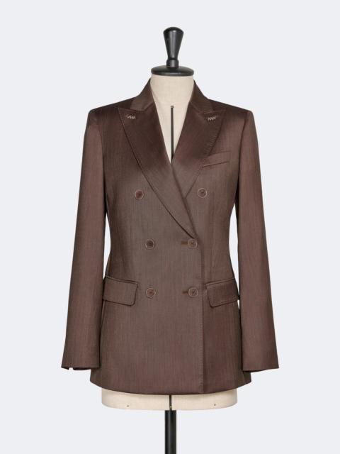 Max Mara GATTINI Double-breasted wool and silk blazer - TOBACCO