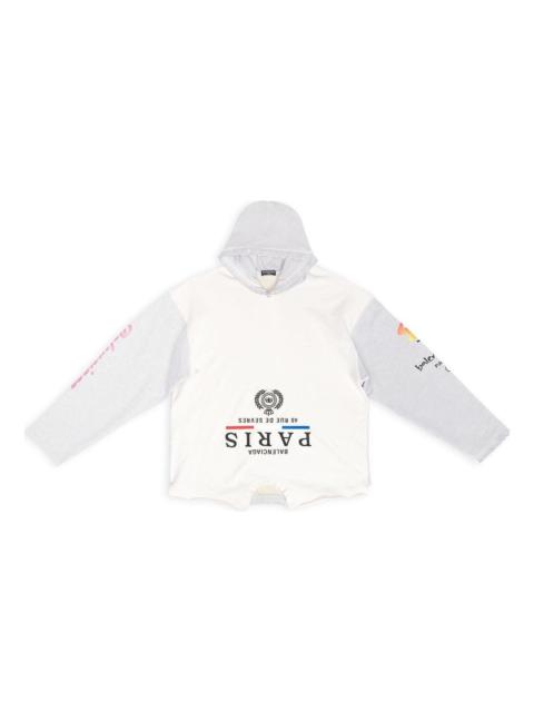 Balenciaga Paris Upside Down Hoodie Oversized 'White' 698156TMVD19000