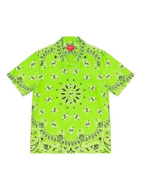 Supreme Supreme Bandana Silk S/S Shirt 'Green Black' SUP-SS21-702