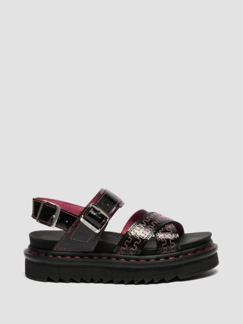 Dr. Martens Voss II Distressed Patent Leather Sandals