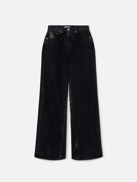 RE/DONE High Rise Wide Leg - Back To Black Leather