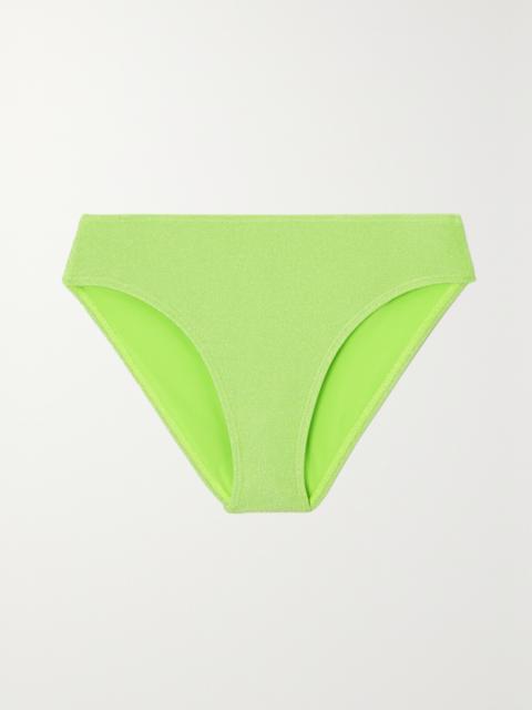 GOOD AMERICAN Sparkle Metallic Neon Bikini Briefs