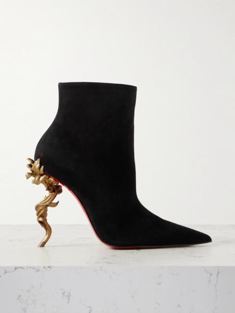 Christian Louboutin Belle 100 Suede Ankle Boots