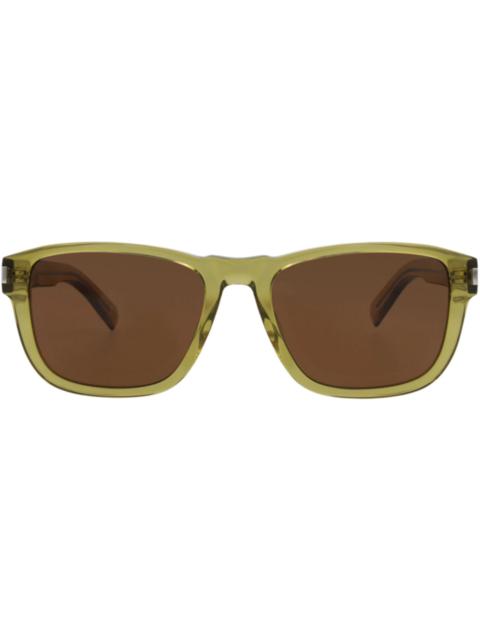 SAINT LAURENT Saint Laurent Square-Frame Recycled Acetate Sunglasses Green Green Brown (SL710-30015795-005)
