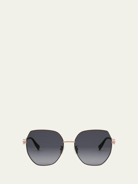 BVLGARI Round Metal & Nylon Sunglasses