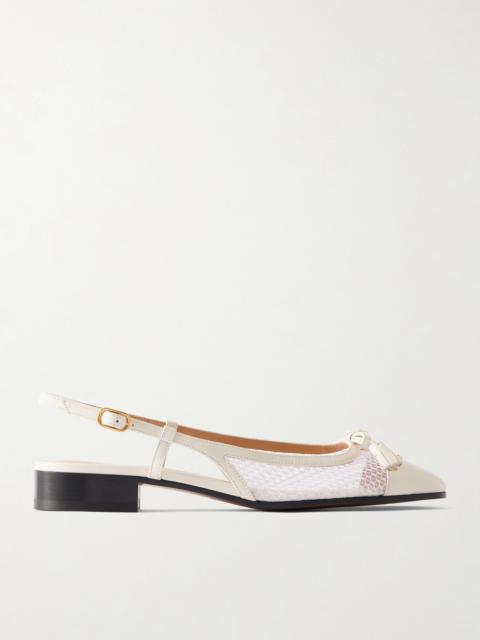 Valentino Valet Du Roi Tasseled Leather And Mesh Slingback Ballet Flats