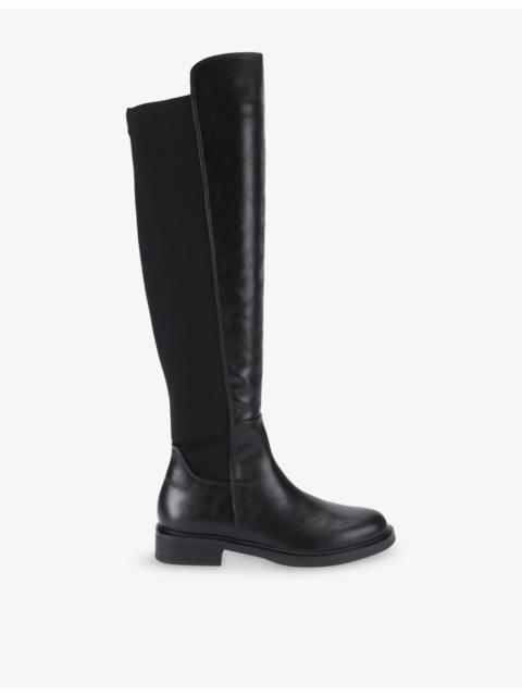 STEVE MADDEN Resonate Leather Flat Knee-High Boots