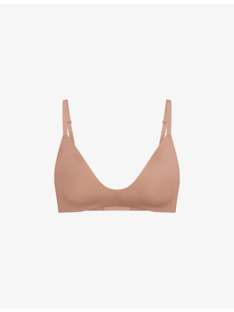 SKIMS Wireless Form logo-embossed padded stretch-cotton bra
