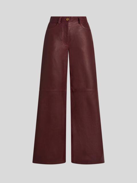 パンツ ETRO Red Pants with Elastic Waistband in Velvet Woman Etro Etro Red Pants With Elastic Waistband In Velvet Woman