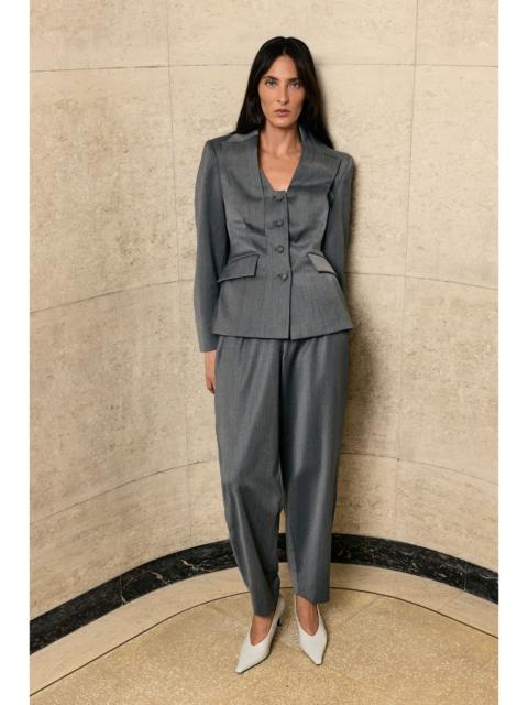 KAREN MILLEN Harper's Bazaar Polished Wool Blend Tailored Trousers