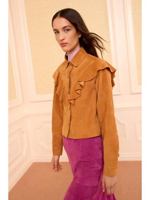 ULLA JOHNSON Matilde Ruffle Suede Jacket