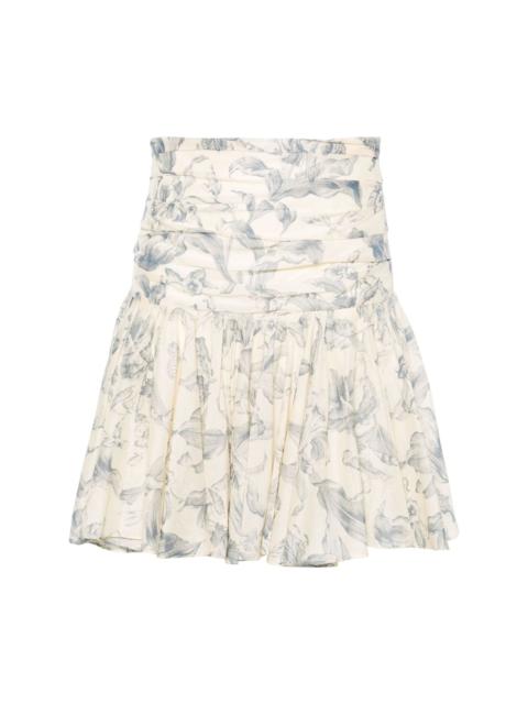 Sandro floral-print flared skirt
