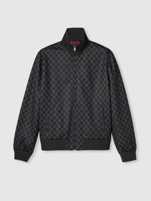 Printed technical jersey zip sweatshirt