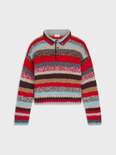 CELINE polo sweater IN MOULINE ALPACA AND WOOL