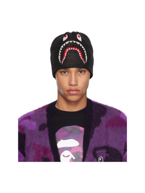 A BATHING APE® Black 2nd Shark Knit Beanie