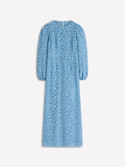 BODEN High Neck Lace Dress-Blue