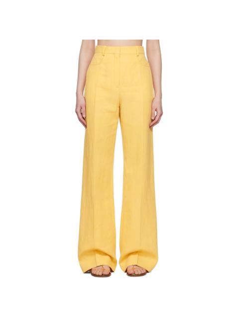 JACQUEMUS Yellow Le Raphia 'Le Pantalon Sauge' Trousers