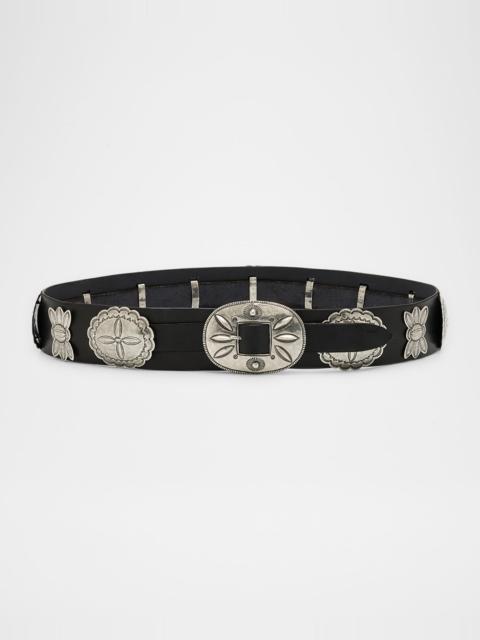 Ralph Lauren Vacchetta Concho Leather Belt