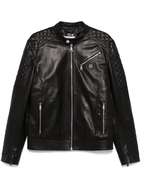 PHILIPP PLEIN padded leather jacket