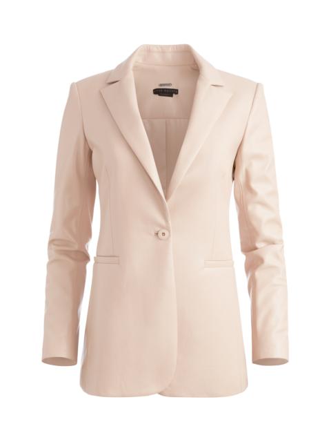 Alice + Olivia BREANN VEGAN LEATHER FITTED BLAZER