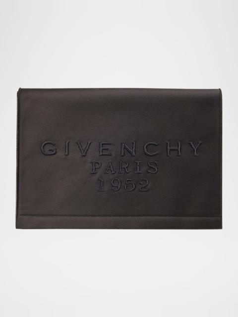 Givenchy Pattern Pochette in Satin with Logo Embroidery