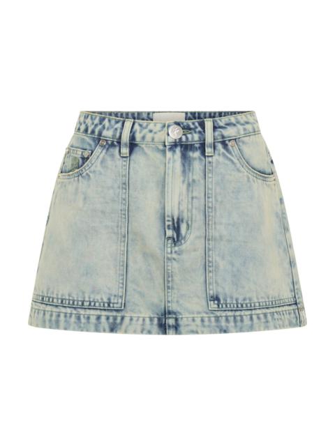 ONE TEASPOON Fiasco Low Waist Utility Micro Mini Denim Skirt - Ambrosia Blue