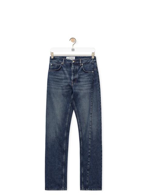 Deconstructed jeans in denim