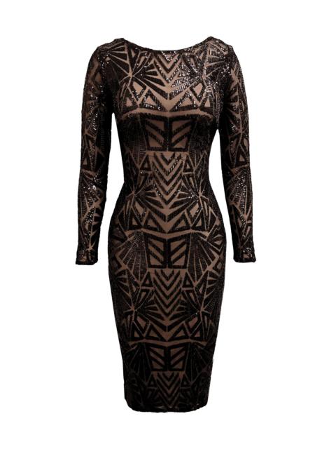 Dress The Population Women's Emery Sequined Scoopback Dress - Black