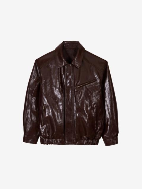 The Frankie Shop Risner Faux Leather Jacket - Burgundy