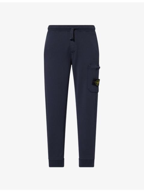 Stone Island Brand-Badge  Slim-Fit Cotton-Fleece Joggers