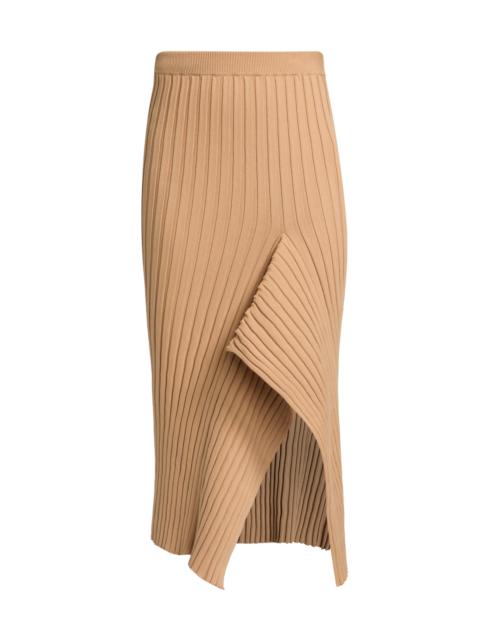 Stella McCartney Women's Rib-Knit Cotton Midi-Skirt - Caramel